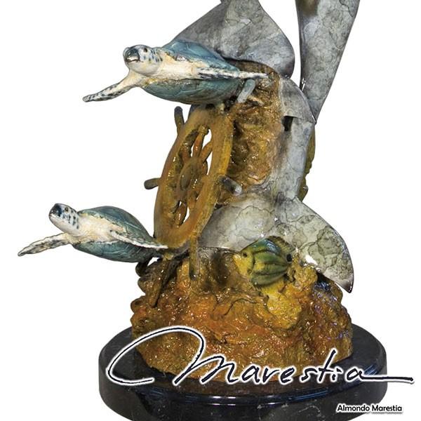 ブラス Marestia マレスティア 3頭のイルカと2匹のウミガメ 