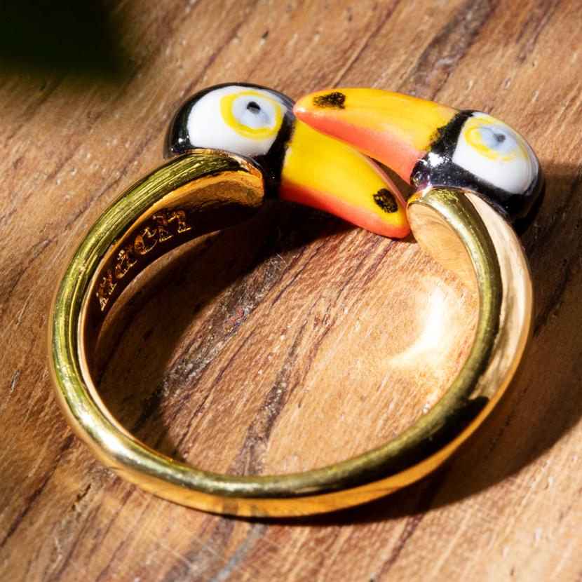 美品★nachナッシュ★オウム　リング　アニマル 美品☆nachナッシュ☆オウム リング アニマル nach オウム 指輪