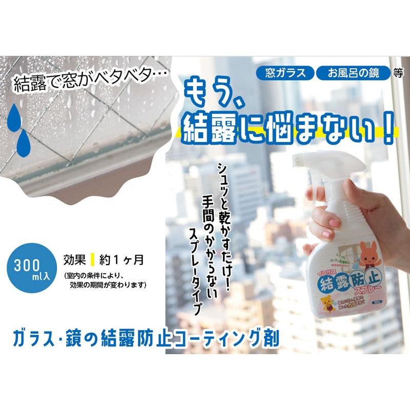 結露防止スプレー 300ml 水滴防止 曇り止め 防カビ 断熱 窓 ミラー 鏡 サッシ 玄関ドア 冬 気温差｜zakkaru｜02