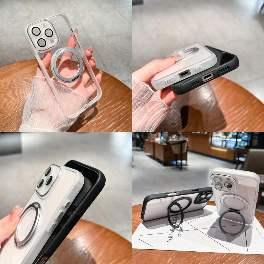 Galaxy S25 背面クリア MagSafe対応スタンド カメラレンズ保護ガラス