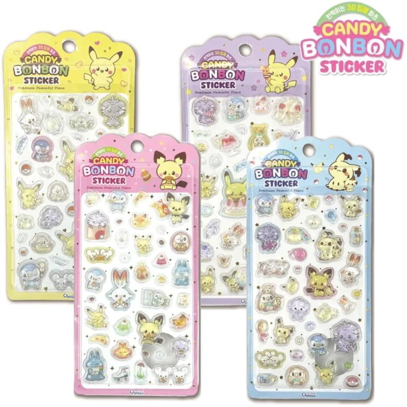 正規品キャンディードロップシール ポケピース3D立体 ぷくぷくシール 120枚 ポケモン CANDY BONBON STICKER 韓国 正規品 ポケピース