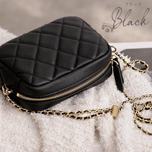ミニバッグ 本革 キルティング チェーン 軽量 ショルダー レディース  