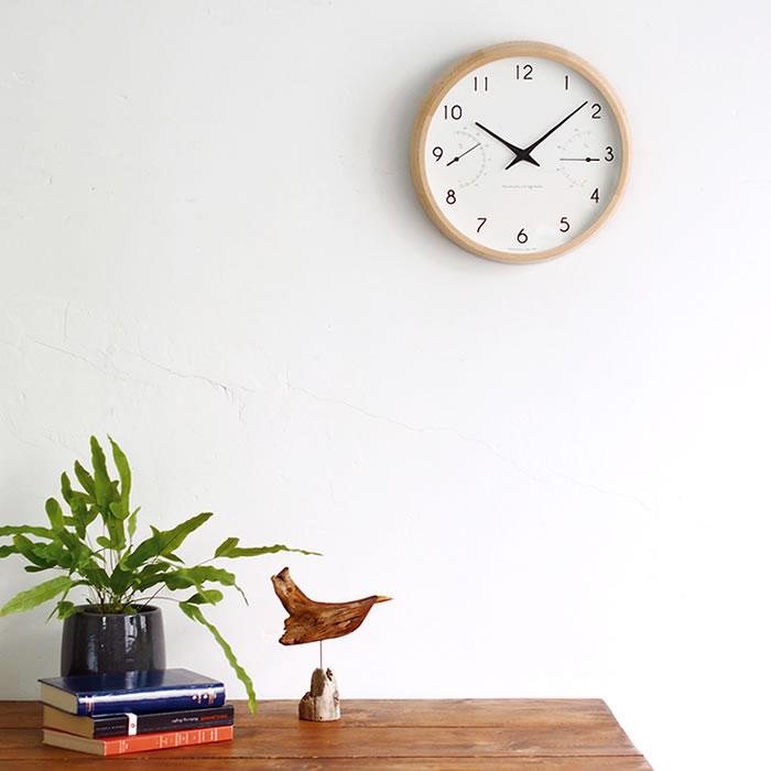 Lemnos 掛け時計 電波時計 温湿時計 レムノス カンパーニュ