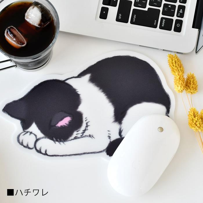 マウスパッド 猫 おしゃれ 可愛い 小さめ ネコ ごめん寝マウスパッド