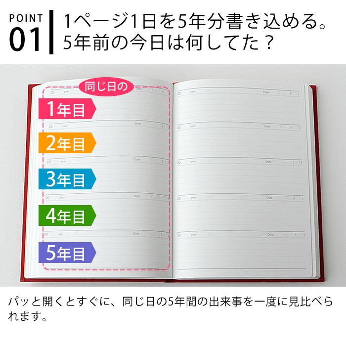 5年日記帳 B6 アーティミス DP5-140 日記帳 5年日記 おしゃれ アーティミス 5年連用 連用日記 手帳 日記 北欧 大人 子供 手帳 かわいい 趣味 実用 習慣 脳トレ｜zakkashopcom｜03