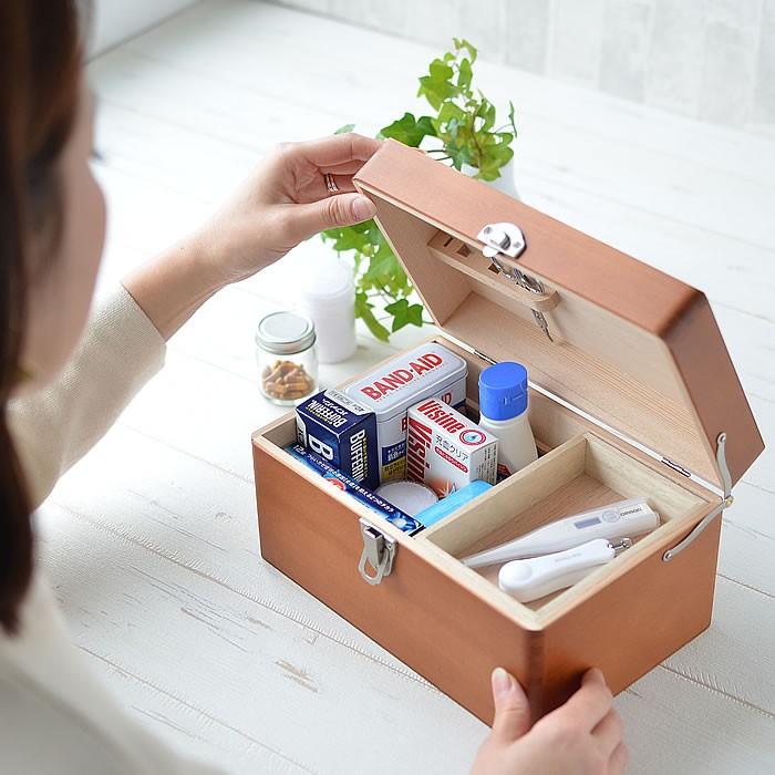 救急箱 Sサイズ 収納ボックス 木製 トレー付き おしゃれ 救急箱 Sサイズ 収納ボックス 木製 トレー付き おしゃれ