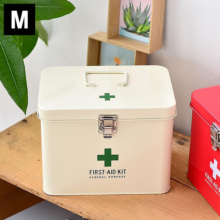 ファーストエイドボックス M メディコ 救急箱 スチール 仕切り付