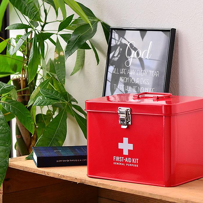 ファーストエイドボックス M メディコ 救急箱 スチール 仕切り付