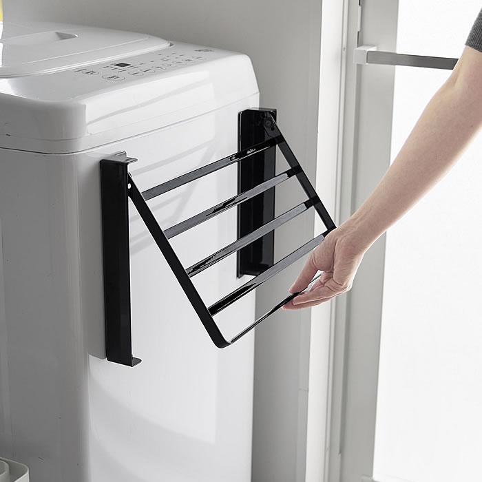 tower 使いやすい高さに開くマグネット洗濯機横折り畳み棚 タワー