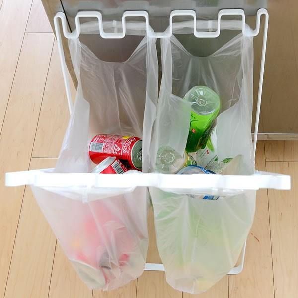 山崎実業 ゴミ箱 tower タワー ゴミ袋＆レジ袋スタンド 開閉式