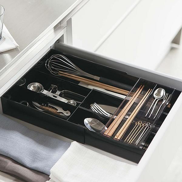 山崎実業 カトラリートレー 伸縮＆スライド カトラリートレー 収納