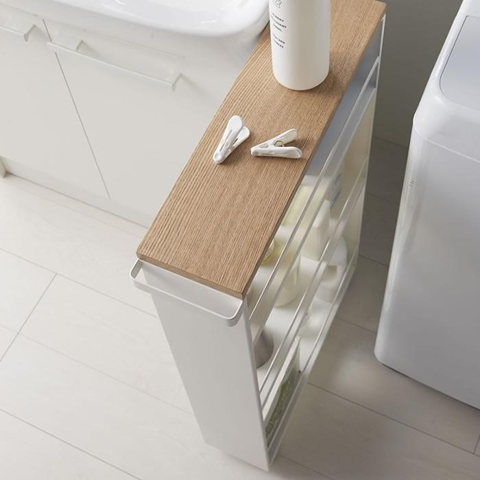 週末セール山崎実業タワーハンドル付きスリムトイレワゴン隙間収納新品未使用白 tower 山崎実業 トイレラック 収納棚 ワゴン ラック 小物置き