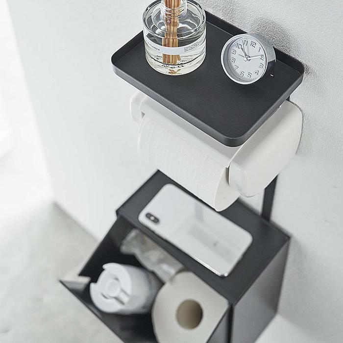 tower トイレットペーパーホルダー上トレー＆収納ケース タワー トイレ