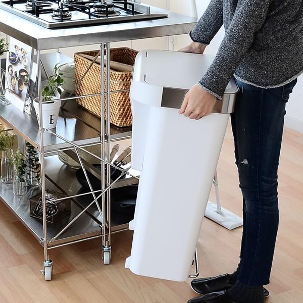 ゴミ箱 シンプルヒューマン simplehuman プラスチック レクタンギュラー ステップカン 横型 45リットル 45L ペダル キッチン スリム ごみ箱 シンプルヒューマン 45L 5cm