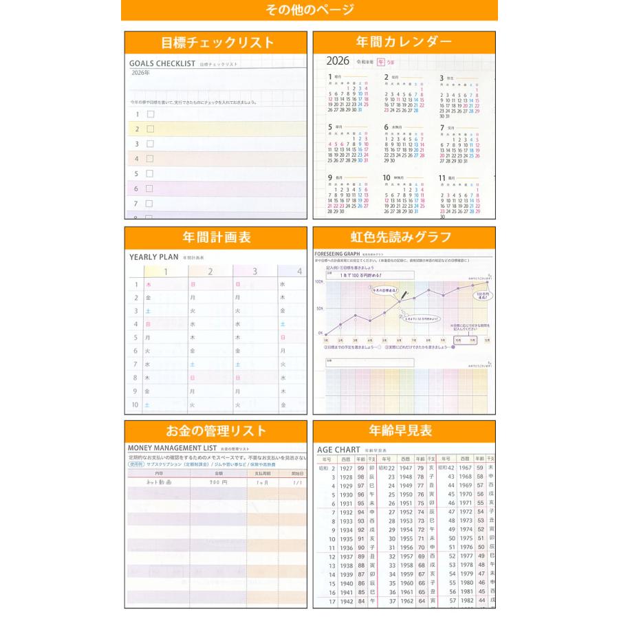 手帳 2026 クツワ 虹色手帳 やること A5 月間 + 2週間 / 134SH 2026年