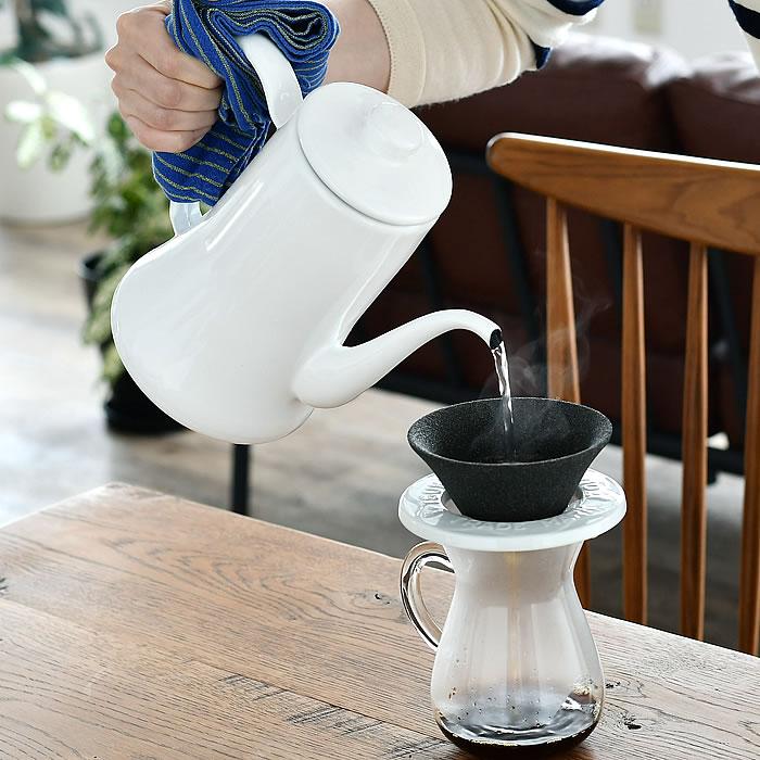 月兎印 スリムポット 1.7L コーヒードリップポット ホーロー 直 月兎印 スリムポット 1.7L コーヒードリップポット ホーロー 直