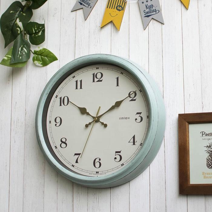 ノア精密 電波時計 エアリアル レトロ W-571 掛時計 掛け時計 木目