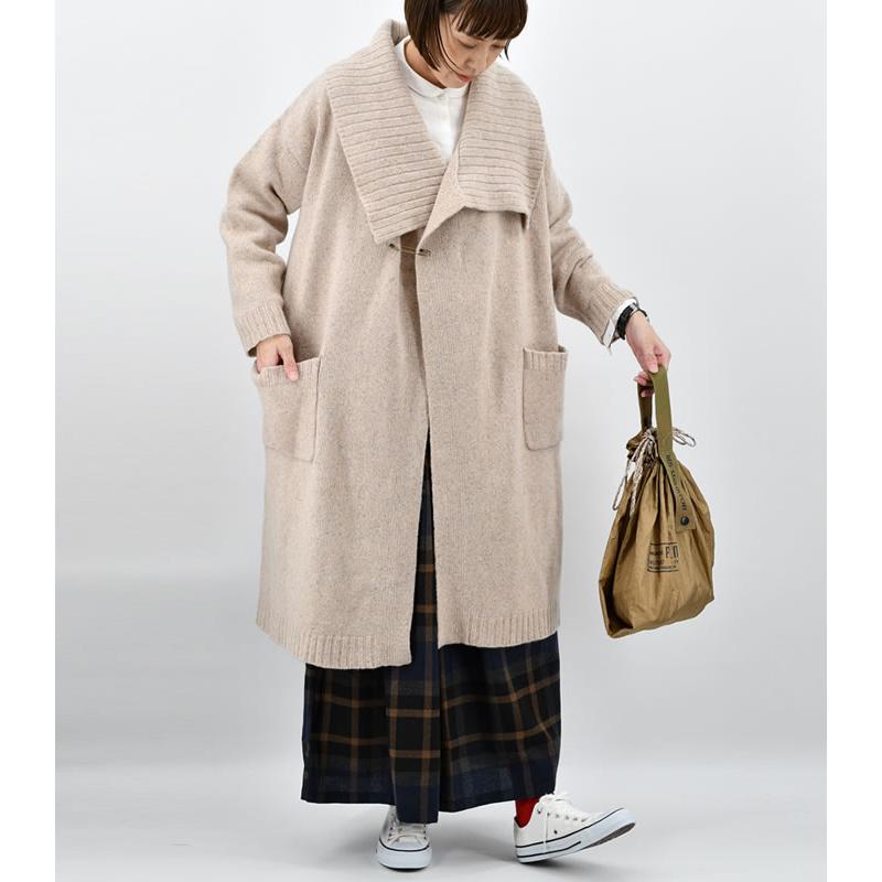 [半額SALE]KI.GOKOCHI ネップシルク コーディガン ウール85% シルク15% レディース カーディガン フリーサイズ ロングカーディガン