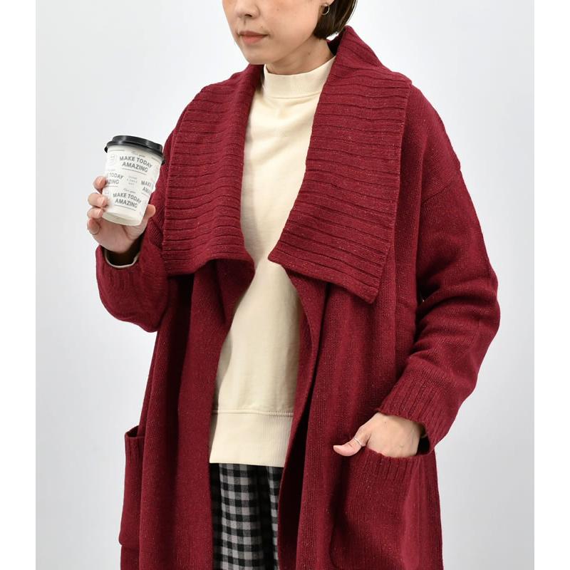 [半額SALE]KI.GOKOCHI ネップシルク コーディガン ウール85% シルク15% レディース カーディガン フリーサイズ ロングカーディガン