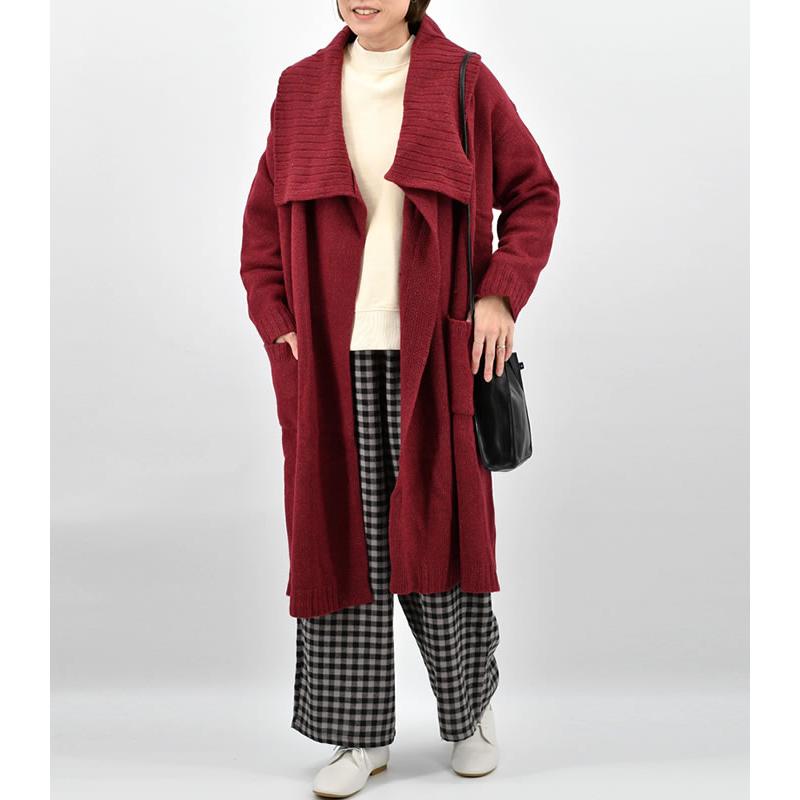 [半額SALE]KI.GOKOCHI ネップシルク コーディガン ウール85% シルク15% レディース カーディガン フリーサイズ ロングカーディガン