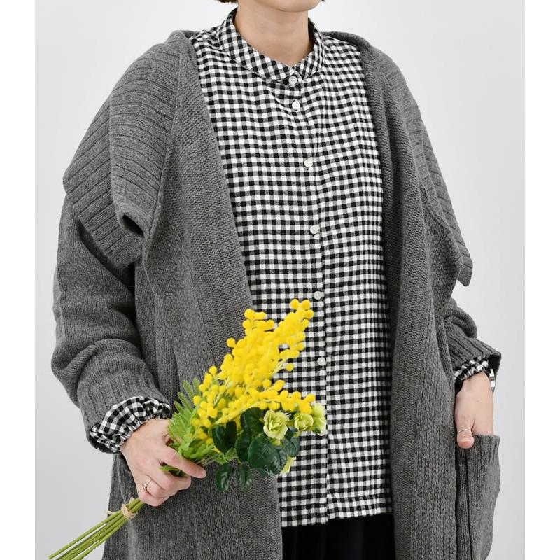 [半額SALE]KI.GOKOCHI ネップシルク コーディガン ウール85% シルク15% レディース カーディガン フリーサイズ ロングカーディガン