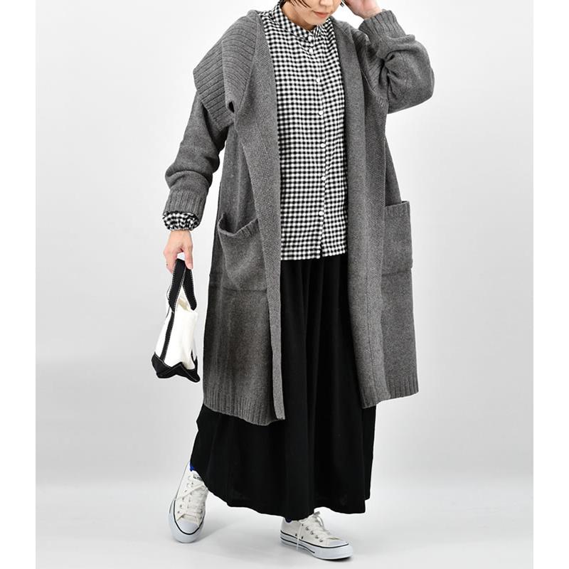 [半額SALE]KI.GOKOCHI ネップシルク コーディガン ウール85% シルク15% レディース カーディガン フリーサイズ ロングカーディガン