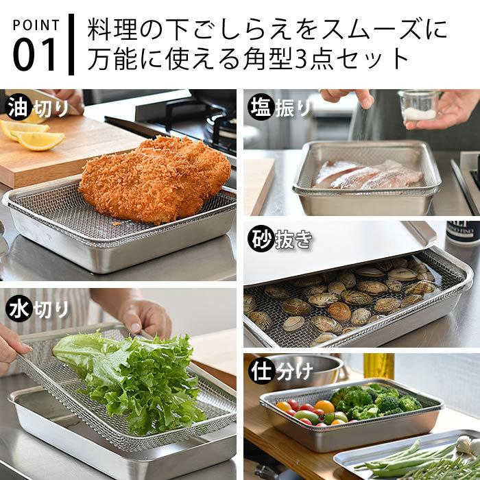 和平フレイズ ラバーゼ 角型 21cm 3点セット バット ざる 和平フレイズ ラバーゼ 角型 21cm 3点セット バット ざる