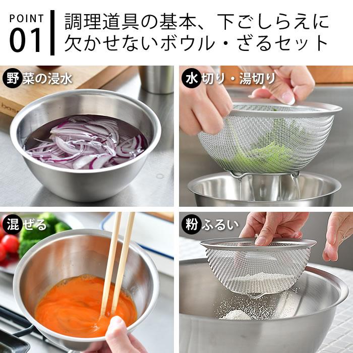 ラバーゼ　ステンレスボウル　プレート　丸ザル　シリコーンヘラ　スポンジ6点セット ラバーゼ ステンレスボウル プレート 丸ザル シリコーンヘラ スポンジ6