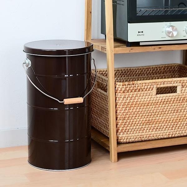 オバケツ 米びつ 10kg 缶 計量カップ付き 日本製 ライスストッカー