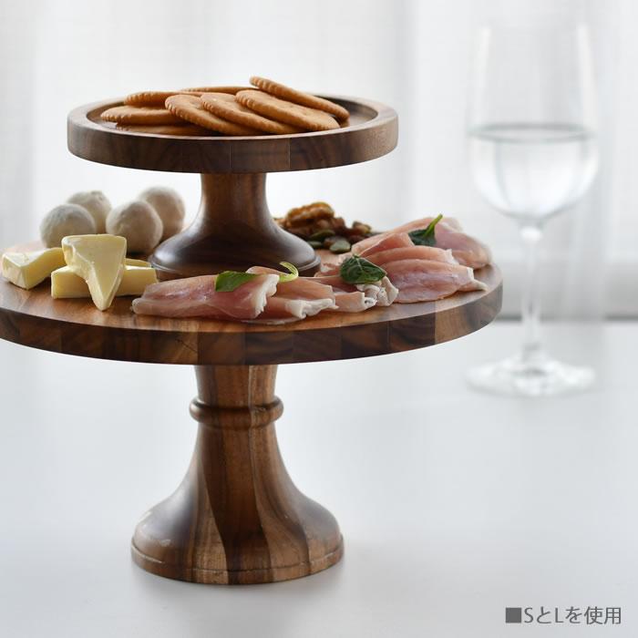 DULTON（ダルトン） アカシア ウッドコンポート L ケーキ スタンド