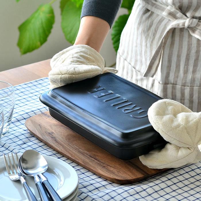 ツールズ グリラー ウッドボードL セット TOOLS 電子レンジ 魚焼きグリル ガスレンジ 直火調理 可 耐熱 陶器 レシピ付き ロースター グリル 鍋敷き 天然木