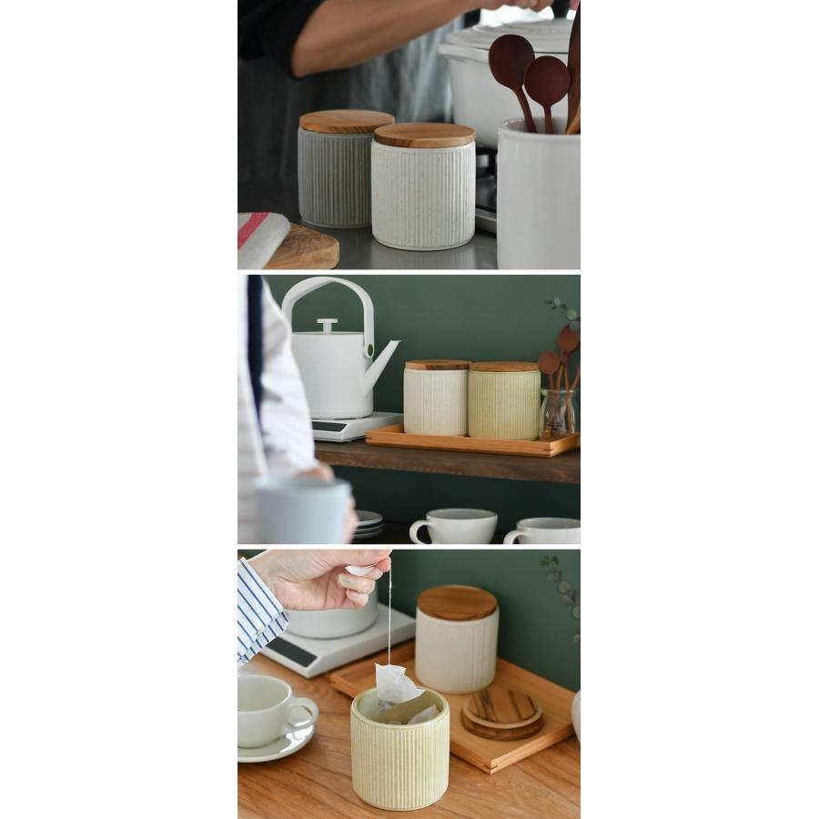 LOLO（ロロ） キャニスター 陶器 保存容器 420ml SA00 しのぎ ソルト