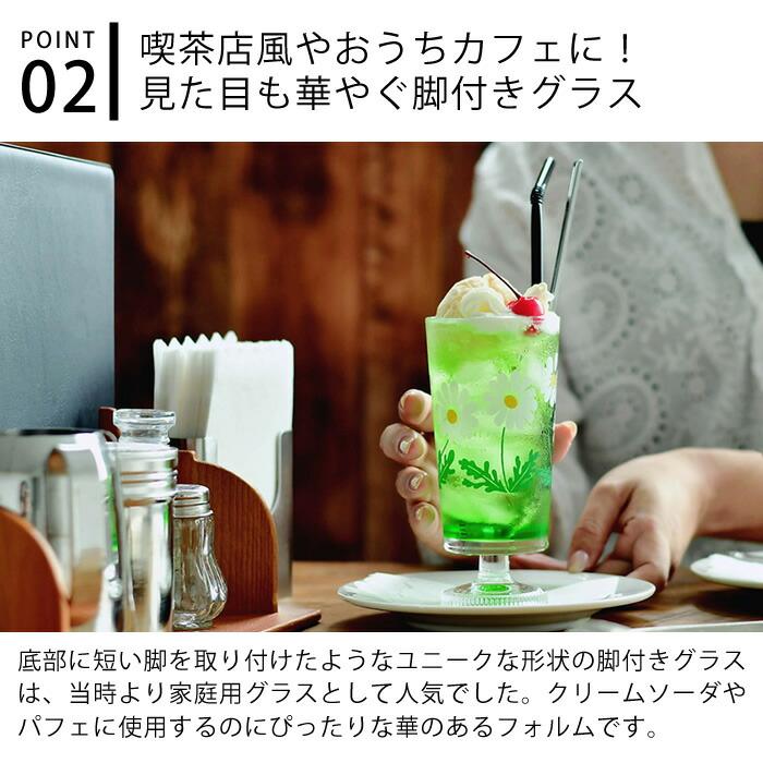 骨董　レトロ　希少緑色ガラス　乳白色水玉紋　団子脚付　ゴブレット　ソーダ入れ 石塚硝子 アデリアレトロ 脚付きグラス 昭和レトロ グラス コップ