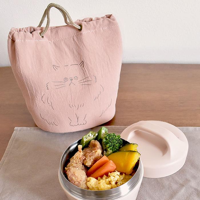 サブヒロモリ 弁当袋 保冷 にゃお 保冷手さげキャリーポーチ お弁当
