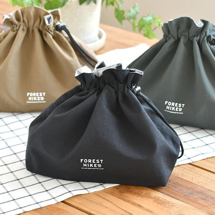 弁当 巾着 サブヒロモリ フォレストハイク 抗菌片引き巾着 弁当袋