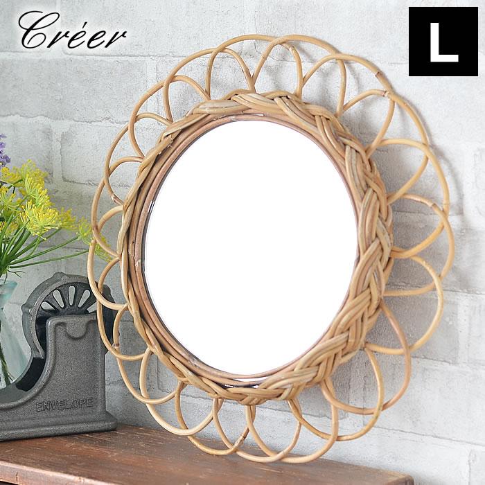 Creer ミラー おしゃれ クレエ アラログフラワーミラー L 鏡