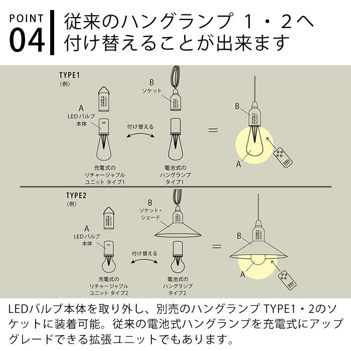 ランプ LED POST GENERAL ポストジェネラル ハングランプ リチャージャブルユニット TYPE2 ライト キャンプ おしゃれ 防災 吊り下げ アウトドア おしゃれ｜zakkashopcom｜05