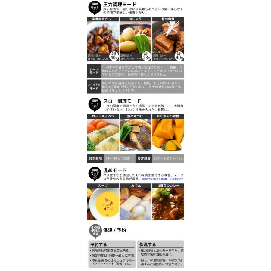 A-Stage（エーステージ） Re・De Pot 電気圧力鍋 2L 圧力調理 レシピ