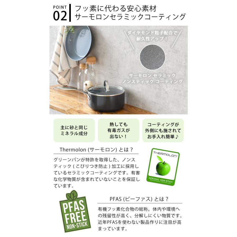 化学物質、有害物質不使用 グリーンパン 鍋 蓋付き　２つセット グリーンパン 公式オンラインストア ～有害物質をつかわないセラミック