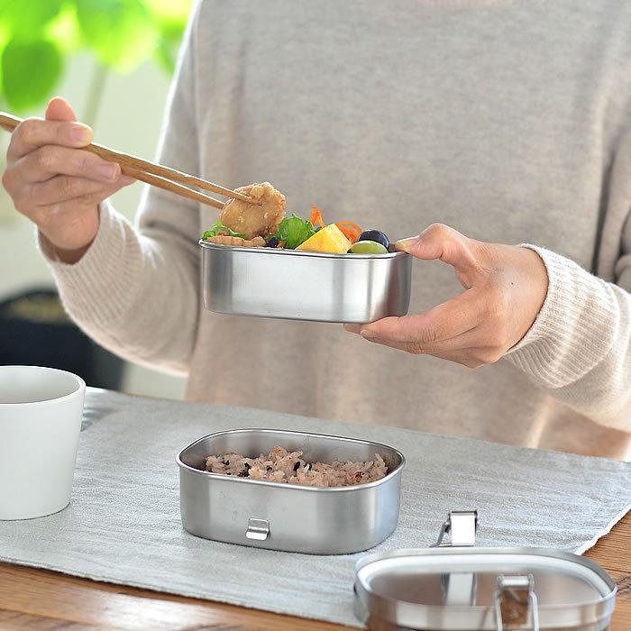 工房アイザワ お弁当箱 ステンレス 角型ランチボックス 小2段 工房アイザワ お弁当箱 ステンレス 角型ランチボックス 小2段