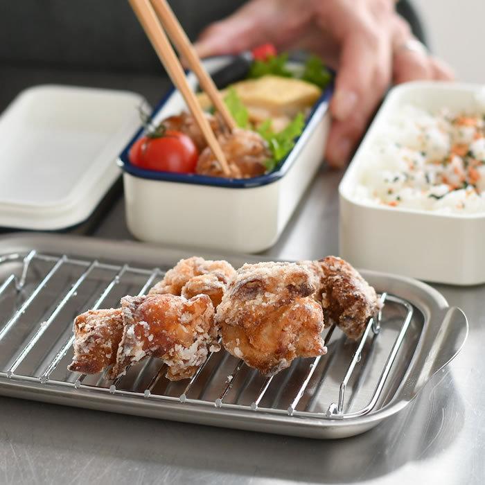 ミニ 揚げ物鍋 角型 20cm 網 フタ付き 日本製 鉄 選べる菜箸 トング