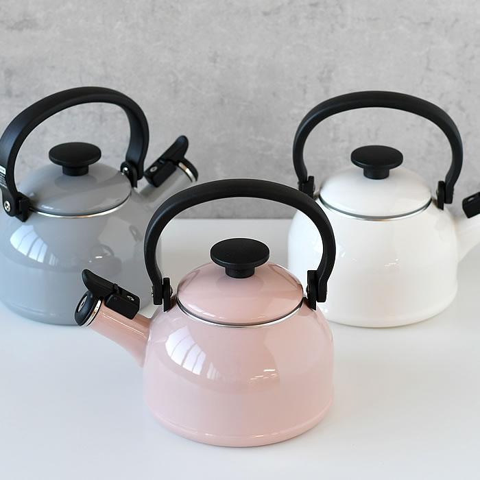 富士ホーロー ケトル おしゃれ コットンシリーズ 1.6L笛吹ケトル IH