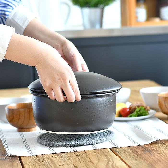 たいせい窯 おひつ 大 陶器 萬古焼 電子レンジ対応 日本製 ごはん 保存