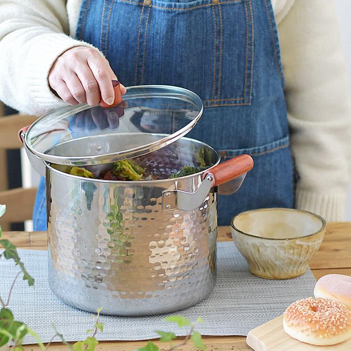 ステンレス 両手鍋 中サイズ 蓋付き 蓋付ステンレス単層両手鍋 22㎝ | セブンプレミアム公式