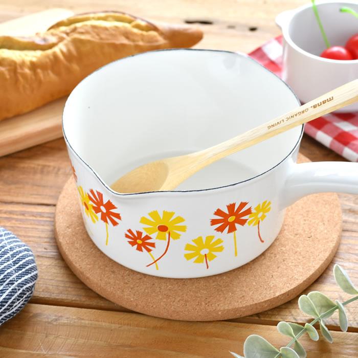 ADERIA ミルクパン ホーロー アデリアレトロ 片手鍋 15cm 昭和レトロ