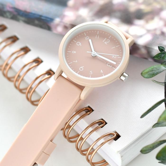 ピンクラバーストラップのカジュアルウォッチ17cm ( Unused)