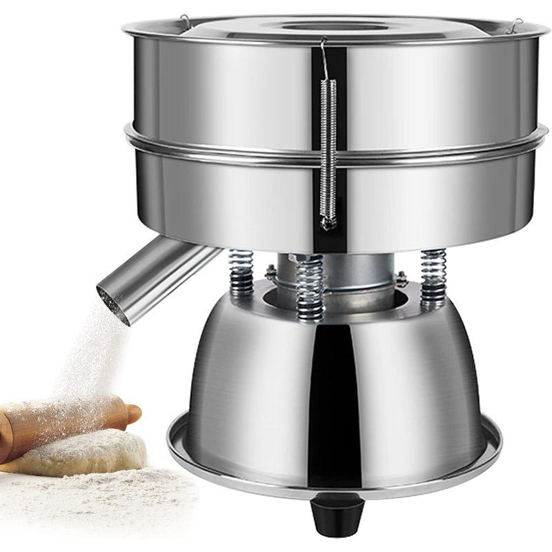 YJINGRUI 電動粉ふるい機 振動 ふるい機 小型 蓋付き ステンレス