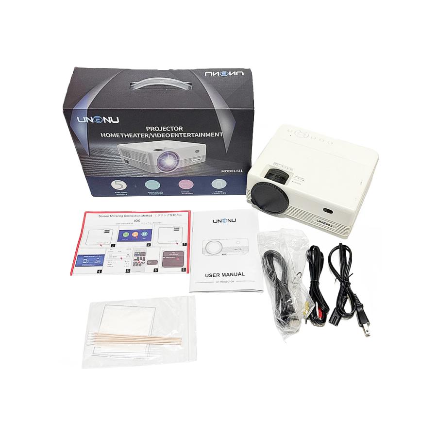 UNENU プロジェクター U1 投影サイズ40-200インチ 投影距離1.26-4M