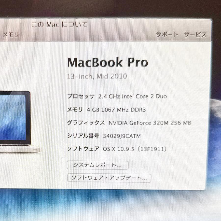 Apple MacBook Pro 13インチ Mid 2010モデル ストレージ250GB メモリ