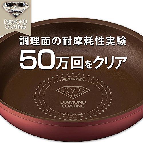 アイリスオーヤマ ダイヤモンドコートパン6点セット レッド H-GS-SE6